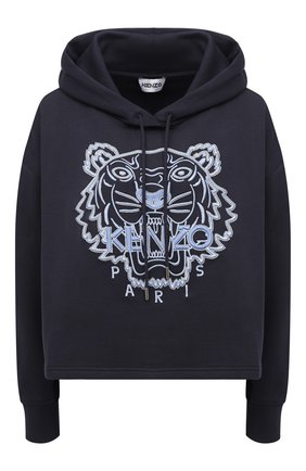 Женский хлопковое худи KENZO темно-синего цвета по цене 29750 руб., арт. FB62SW6604XF | Фото 1 Женский хлопковое худи KENZO темно-синего цвета, арт. FB62SW6604XF | Фото 1 (Материал внешний: Хлопок; Рукава: Длинные; Длина (для топов): Стандартные; Стили: Спорт-шик; Женское Кросс-КТ: Худи-одежда)