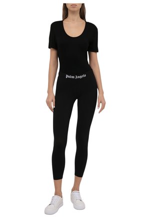 Женские леггинсы PALM ANGELS черного цвета по цене 21300 руб., арт. PWCD006F21FAB0031001 | Фото 2 Женские леггинсы PALM ANGELS черного цвета, арт. PWCD006F21FAB0031001 | Фото 2 (Материал внешний: Синтетический материал; Длина (брюки, джинсы): Стандартные; Стили: Спорт-шик; Женское Кросс-КТ: Леггинсы-одежда, Леггинсы-спорт)