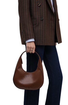 Женская сумка stella logo small STELLA MCCARTNEY коричневого цвета по цене 53300 руб., арт. 700269/W8542 | Фото 2 Женская сумка stella logo small STELLA MCCARTNEY коричневого цвета, арт. 700269/W8542 | Фото 2 (Материал: Экокожа, Текстиль; Размер: small; Сумки-технические: Сумки top-handle)