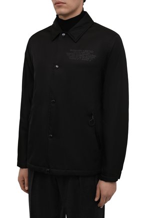Мужская утепленная куртка BURBERRY черного цвета, арт. 8044130 | Фото 3 (Кросс-КТ: Куртка; Рукава: Длинные; Материал внешний: Синтетический материал; Мужское Кросс-КТ: утепленные куртки; Материал подклада: Синтетический материал; Длина (верхняя одежда): Короткие; Стили: Минимализм)