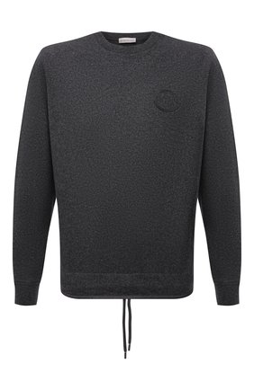Мужской шерстяной джемпер MONCLER серого цвета по цене 86000 руб., арт. G2-091-8G000-46-595HL | Фото 1 Мужской шерстяной джемпер MONCLER серого цвета, арт. G2-091-8G000-46-595HL | Фото 1 (Длина (для топов): Стандартные; Рукава: Длинные; Материал внешний: Шерсть; Мужское Кросс-КТ: Джемперы; Вырез: Круглый; Стили: Кэжуэл; Принт: Без принта)