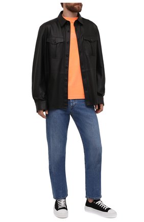 Мужская хлопковая футболка PALM ANGELS оранжевого цвета по цене 21550 руб., арт. PMAA001F21JER0096601 | Фото 2 Мужская хлопковая футболка PALM ANGELS оранжевого цвета, арт. PMAA001F21JER0096601 | Фото 2 (Рукава: Короткие; Материал внешний: Хлопок; Длина (для топов): Стандартные; Принт: С принтом; Стили: Спорт-шик)