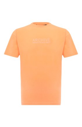 Мужская хлопковая футболка PALM ANGELS оранжевого цвета, арт. PMAA001F21JER0096601 | Фото 1 (Рукава: Короткие; Материал внешний: Хлопок; Длина (для топов): Стандартные; Принт: С принтом; Стили: Спорт-шик)