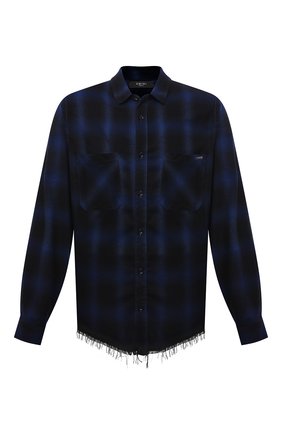 Мужская хлопковая рубашка AMIRI синего цвета по цене 66450 руб., арт. XMLS004-420 | Фото 1 Мужская хлопковая рубашка AMIRI синего цвета, арт. XMLS004-420 | Фото 1 (Длина (для топов): Стандартные; Материал внешний: Хлопок; Рукава: Длинные; Случай: Повседневный; Стили: Гранж; Манжеты: На пуговицах; Воротник: Кент; Принт: Клетка)