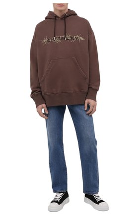 Мужской хлопковое худи GIVENCHY коричневого цвета по цене 94750 руб., арт. BMJ0D53Y69 | Фото 2 Мужской хлопковое худи GIVENCHY коричневого цвета, арт. BMJ0D53Y69 | Фото 2 (Рукава: Длинные; Материал внешний: Хлопок; Длина (для топов): Удлиненные; Мужское Кросс-КТ: Худи-одежда; Принт: С принтом; Стили: Спорт-шик)