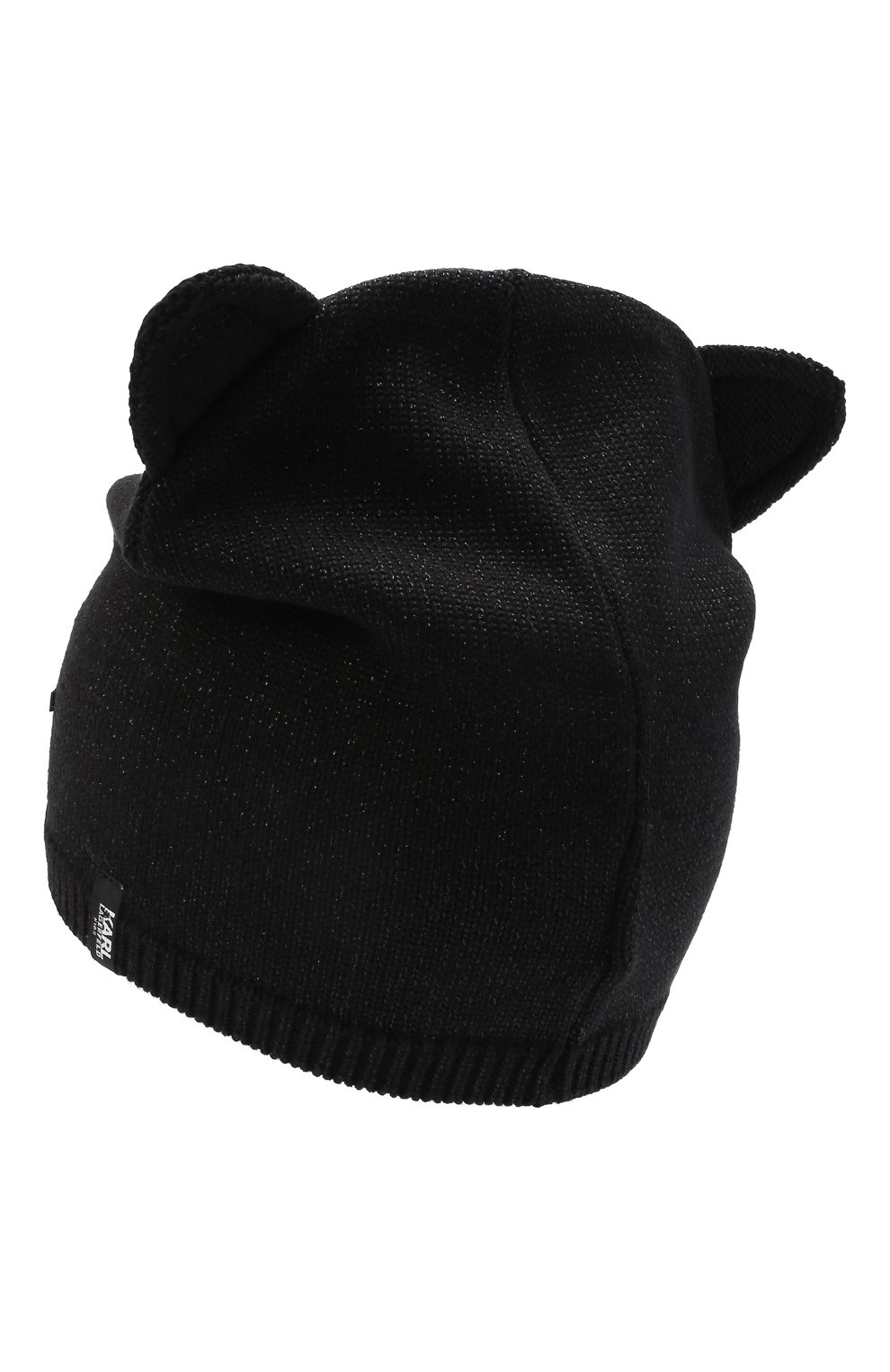 Детского хлопковая шапка KARL LAGERFELD KIDS черного цвета, арт. Z11034 | Фото 2 (Материал: Текстиль, Синтетический материал, Хлопок)