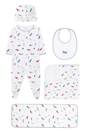 Детского комплект из пяти предметов KISSY KISSY разноцветного цвета по цене 13850 руб., арт. 48392P | Фото 1 Детского комплект из пяти предметов KISSY KISSY разноцветного цвета, арт. 48392P | Фото 1 (Материал подклада: Хлопок; Материал внешний: Хлопок)