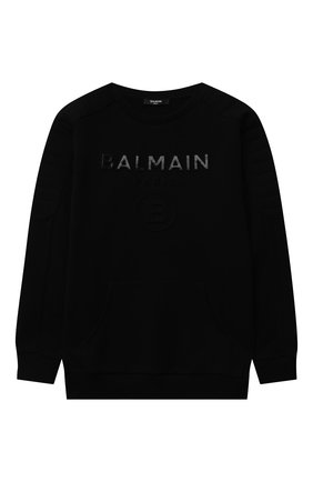 Детский хлопковый свитшот BALMAIN черного цвета по цене 24400 руб., арт. 6P4650 | Фото 1 Детский хлопковый свитшот BALMAIN черного цвета, арт. 6P4650 | Фото 1 (Материал внешний: Хлопок; Рукава: Длинные; Мальчики Кросс-КТ: Толстовка-одежда)
