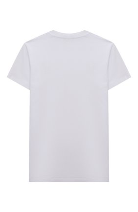 Детская хлопковая футболка BALMAIN белого цвета по цене 12900 руб., арт. 6P8641 | Фото 2 Детская хлопковая футболка BALMAIN белого цвета, арт. 6P8641 | Фото 2 (Материал внешний: Хлопок; Рукава: Короткие; Девочки Кросс-КТ: футболка-одежда)