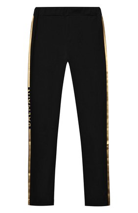 Детские хлопковые леггинсы BALMAIN черного цвета по цене 12900 руб., арт. 6P6200 | Фото 1 Детские хлопковые леггинсы BALMAIN черного цвета, арт. 6P6200 | Фото 1 (Материал внешний: Хлопок; Девочки Кросс-КТ: Брюки-спорт)