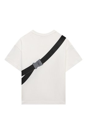 Детская хлопковая футболка FENDI белого цвета по цене 36750 руб., арт. JMI374/7AJ/8A-12+ | Фото 2 Детская хлопковая футболка FENDI белого цвета, арт. JMI374/7AJ/8A-12+ | Фото 2 (Материал внешний: Хлопок; Рукава: Короткие; Ростовка одежда: 10 - 11 лет | 140 - 146см, 12 лет | 152 см, 8 лет | 128 см)