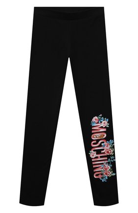 Детские хлопковые леггинсы MOSCHINO черного цвета по цене 7875 руб., арт. HDP04B/LBA11/10A-14A | Фото 1 Детские хлопковые леггинсы MOSCHINO черного цвета, арт. HDP04B/LBA11/10A-14A | Фото 1 (Материал внешний: Хлопок; Девочки Кросс-КТ: Брюки-спорт)