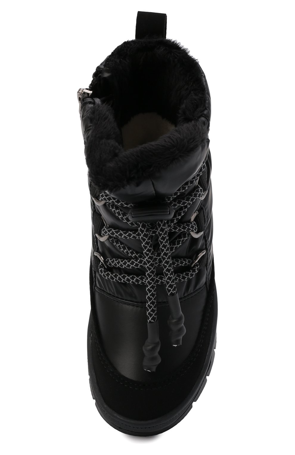 Детские утепленные ботинки JOG DOG черного цвета, арт. 13018R/TU0N0 BALTIC0/23-28 | Фото 4 (Материал внешний: Текстиль; Материал утеплителя: Натуральный мех, Шерсть)