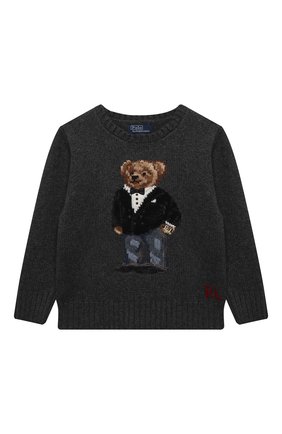 Детский шерстяной пуловер POLO RALPH LAUREN серого цвета по цене 16250 руб., арт. 321857438 | Фото 1 Детский шерстяной пуловер POLO RALPH LAUREN серого цвета, арт. 321857438 | Фото 1 (Рукава: Длинные; Материал внешний: Шерсть; Мальчики Кросс-КТ: Пуловер-одежда)