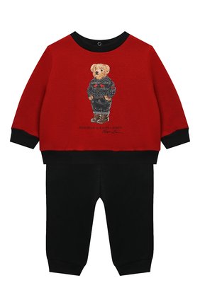 Детский комплект из свитшота и брюк POLO RALPH LAUREN красного цвета по цене 9875 руб., арт. 320855675 | Фото 1 Детский комплект из свитшота и брюк POLO RALPH LAUREN красного цвета, арт. 320855675 | Фото 1 (Материал внешний: Хлопок; Рукава: Длинные)