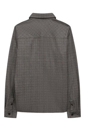 Детская шерстяная рубашка LORO PIANA серого цвета по цене 38250 руб., арт. FAL7481 | Фото 2 Детская шерстяная рубашка LORO PIANA серого цвета, арт. FAL7481 | Фото 2 (Рукава: Длинные; Материал внешний: Шерсть; Случай: Повседневный)