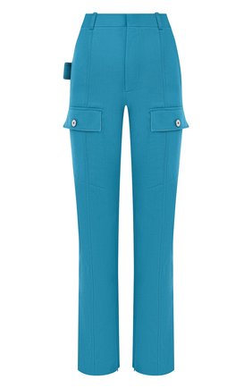Женские шерстяные брюки BOTTEGA VENETA голубого цвета по цене 95250 руб., арт. 672362/V0B20 | Фото 1 Женские шерстяные брюки BOTTEGA VENETA голубого цвета, арт. 672362/V0B20 | Фото 1 (Длина (брюки, джинсы): Стандартные; Материал внешний: Шерсть; Стили: Гламурный; Женское Кросс-КТ: Брюки-одежда; Силуэт Ж (брюки и джинсы): Прямые)