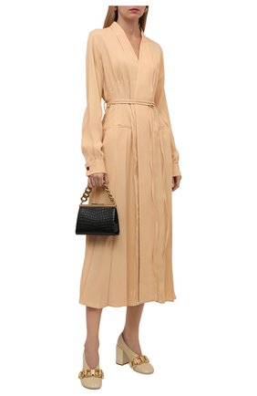 Женские кожаные туфли JIL SANDER кремвого цвета по цене 66100 руб., арт. JS37231C-14010 | Фото 2 Женские кожаные туфли JIL SANDER кремвого цвета, арт. JS37231C-14010 | Фото 2 (Подошва: Плоская; Каблук высота: Высокий; Материал внутренний: Натуральная кожа; Каблук тип: Устойчивый)