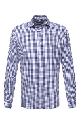 Мужская хлопковая рубашка CORNELIANI темно-синего цвета по цене 32700 руб., арт. 88P002-1811265/00 | Фото 1 Мужская хлопковая рубашка CORNELIANI темно-синего цвета, арт. 88P002-1811265/00 | Фото 1 (Материал внешний: Хлопок; Случай: Повседневный; Принт: Клетка; Рукава: Длинные; Рубашки М: Slim Fit; Манжеты: На пуговицах; Воротник: Акула; Стили: Кэжуэл; Длина (для топов): Стандартные)