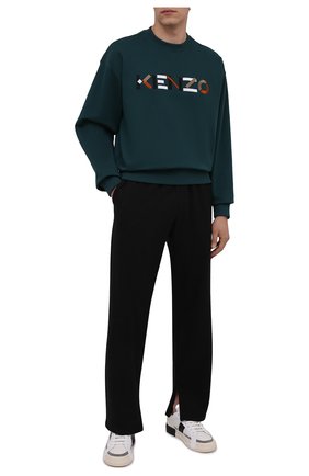 Мужской хлопковый свитшот KENZO зеленого цвета по цене 29950 руб., арт. FB55SW5234M0 | Фото 2 Мужской хлопковый свитшот KENZO зеленого цвета, арт. FB55SW5234M0 | Фото 2 (Материал внешний: Хлопок; Мужское Кросс-КТ: свитшот-одежда; Принт: С принтом; Стили: Кэжуэл; Длина (для топов): Стандартные; Рукава: Длинные)