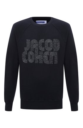 Мужской хлопковый свитшот JACOB COHEN темно-синего цвета по цене 32050 руб., арт. U 6 001 01 M 4317/Y99 | Фото 1 Мужской хлопковый свитшот JACOB COHEN темно-синего цвета, арт. U 6 001 01 M 4317/Y99 | Фото 1 (Рукава: Длинные; Материал внешний: Хлопок; Длина (для топов): Стандартные; Мужское Кросс-КТ: свитшот-одежда; Принт: С принтом; Стили: Кэжуэл)