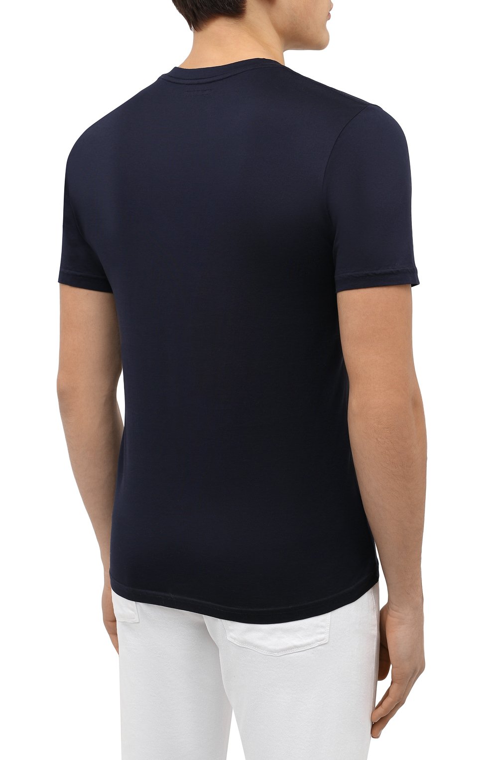 Мужская хлопковая футболка JACOB COHEN темно-синего цвета, арт. U 4 002 01 M 4313/Y99 | Фото 4 (Рукава: Короткие; Длина (для топов): Стандартные; Принт: С принтом; Материал внешний: Хлопок; Стили: Кэжуэл)