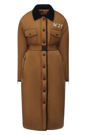 Женское утепленное пальто N21 коричневого цвета по цене 83650 руб., арт. 21I N2M0/0061/5050 | Фото 1 Женское утепленное пальто N21 коричневого цвета, арт. 21I N2M0/0061/5050 | Фото 1 (Материал внешний: Синтетический материал; Длина (верхняя одежда): Длинные; Рукава: Длинные; Материал подклада: Синтетический материал; Стили: Спорт-шик; 1-2-бортные: Однобортные; Женское Кросс-КТ: Пуховик-пальто)