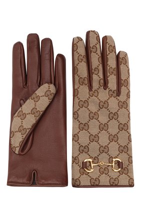 Женские перчатки GUCCI коричневого цвета по цене 34850 руб., арт. 603635/3SAAH | Фото 2 Женские перчатки GUCCI коричневого цвета, арт. 603635/3SAAH | Фото 2 (Материал: Текстиль, Синтетический материал)
