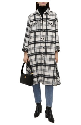 Женское пальто REDVALENTINO черно-белого цвета по цене 92550 руб., арт. WR0CAE35/650 | Фото 2 Женское пальто REDVALENTINO черно-белого цвета, арт. WR0CAE35/650 | Фото 2 (Материал внешний: Шерсть; Рукава: Длинные; Длина (верхняя одежда): Длинные; Стили: Кэжуэл; 1-2-бортные: Однобортные)