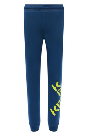 Мужские хлопковые джоггеры kenzo sport KENZO синего цвета, арт. FB65PA7174MS | Фото 1 (Материал внешний: Хлопок; Силуэт М (брюки): Джоггеры; Стили: Спорт-шик; Длина (брюки, джинсы): Стандартные)