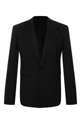 Мужской шерстяной пиджак BOTTEGA VENETA черного цвета по цене 177500 руб., арт. 677503/V0B30 | Фото 1 Мужской шерстяной пиджак BOTTEGA VENETA черного цвета, арт. 677503/V0B30 | Фото 1 (Материал внешний: Шерсть; Материал подклада: Вискоза; Рукава: Длинные; Длина (для топов): Стандартные; Случай: Повседневный; 1-2-бортные: Однобортные; Пиджаки М: Приталенный; Стили: Минимализм)