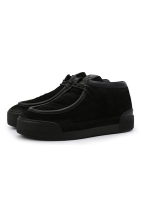 Мужские замшевые ботинки VIC MATIE черного цвета, арт. 1Y5507UWV02C7FB001 | Фото 1 (Материал утеплителя: Натуральный мех; Подошва: Массивная; Мужское Кросс-КТ: Ботинки-обувь, зимние ботинки; Материал внешний: Замша, Кожа)