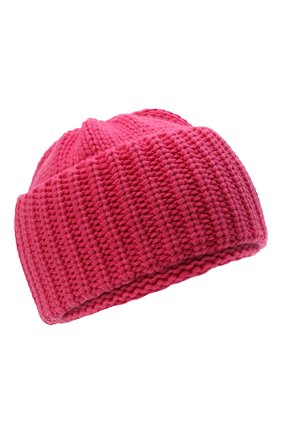 Женская кашемировая шапка SAINT LAURENT розового цвета, арт. 629100/3Y205 | Фото 1 (Материал: Шерсть, Кашемир, Текстиль)