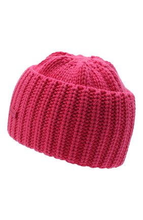 Женская кашемировая шапка SAINT LAURENT розового цвета, арт. 629100/3Y205 | Фото 2 (Материал: Шерсть, Кашемир, Текстиль)