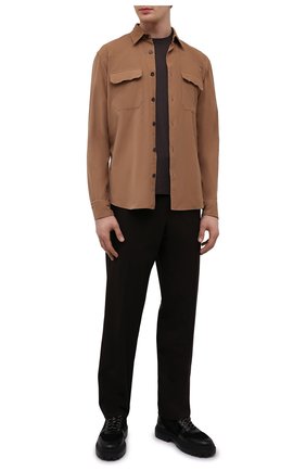 Мужская хлопковая рубашка ERMENEGILDO ZEGNA бежевого цвета по цене 37600 руб., арт. UYX52/STT4 | Фото 2 Мужская хлопковая рубашка ERMENEGILDO ZEGNA бежевого цвета, арт. UYX52/STT4 | Фото 2 (Материал внешний: Хлопок; Рукава: Длинные; Длина (для топов): Стандартные; Случай: Повседневный; Принт: Однотонные; Манжеты: На пуговицах; Воротник: Кент; Стили: Кэжуэл)
