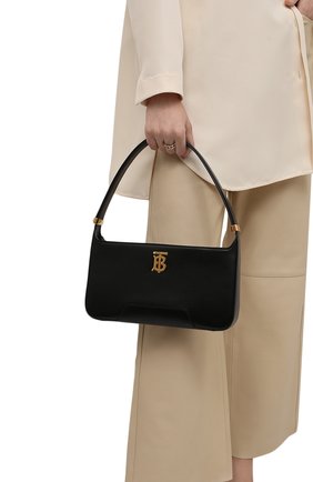 Женская сумка tb medium BURBERRY черного цвета, арт. 8046246 | Фото 2 (Сумки-технические: Сумки top-handle; Размер: medium; Материал: Натуральная кожа)