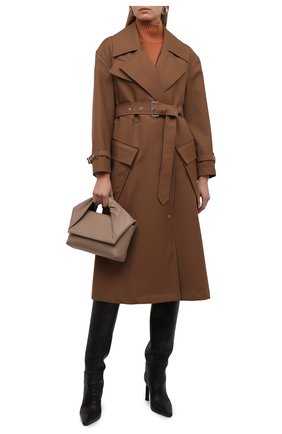 Женское шерстяное пальто laxton BURBERRY коричневого цвета, арт. 8038930 | Фото 2 (Материал внешний: Шерсть; Материал подклада: Купро; Рукава: Длинные; Длина (верхняя одежда): Длинные; 1-2-бортные: Однобортные; Стили: Кэжуэл)