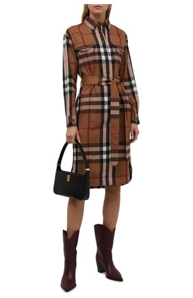 Женское шерстяное платье BURBERRY коричневого цвета по цене 83900 руб., арт. 8046712 | Фото 2 Женское шерстяное платье BURBERRY коричневого цвета, арт. 8046712 | Фото 2 (Рукава: Длинные; Материал внешний: Шерсть; Длина Ж (юбки, платья, шорты): Миди; Женское Кросс-КТ: Платье-одежда, платье-рубашка; Случай: Повседневный; Стили: Кэжуэл)