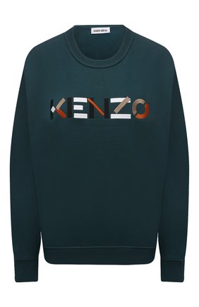Женский хлопковый свитшот KENZO изумрудного цвета по цене 22200 руб., арт. FB62SW8204M0 | Фото 1 Женский хлопковый свитшот KENZO изумрудного цвета, арт. FB62SW8204M0 | Фото 1 (Материал внешний: Хлопок; Женское Кросс-КТ: Свитшот-одежда; Стили: Спорт-шик; Рукава: Длинные; Длина (для топов): Стандартные)