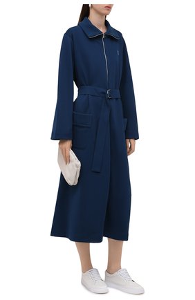 Женское платье KENZO темно-синего цвета по цене 55000 руб., арт. FB62R07984IP | Фото 2 Женское платье KENZO темно-синего цвета, арт. FB62R07984IP | Фото 2 (Материал внешний: Хлопок, Синтетический материал; Длина Ж (юбки, платья, шорты): Миди; Рукава: Длинные; Женское Кросс-КТ: Платье-одежда; Случай: Повседневный; Стили: Кэжуэл)