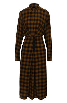 Женское платье из вискозы и шерсти KENZO темно-коричневого цвета по цене 59550 руб., арт. FB62R00495AH | Фото 1 Женское платье из вискозы и шерсти KENZO темно-коричневого цвета, арт. FB62R00495AH | Фото 1 (Материал внешний: Вискоза; Длина Ж (юбки, платья, шорты): Миди; Рукава: Длинные; Женское Кросс-КТ: Платье-одежда, платье-рубашка; Случай: Повседневный; Стили: Кэжуэл)