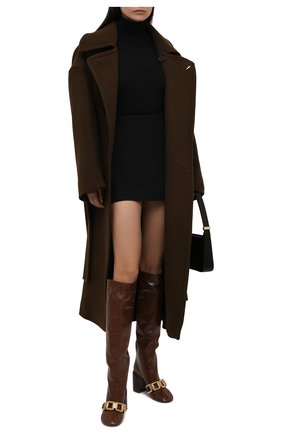 Женские кожаные сапоги JIL SANDER коричневого цвета по цене 114500 руб., арт. JS37233C-14014 | Фото 2 Женские кожаные сапоги JIL SANDER коричневого цвета, арт. JS37233C-14014 | Фото 2 (Материал внутренний: Натуральная кожа; Высота голенища: Средние; Каблук высота: Высокий; Подошва: Плоская; Каблук тип: Устойчивый)
