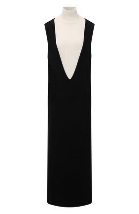 Женское платье из шерсти и вискозы JIL SANDER черного цвета по цене 105500 руб., арт. JSPT751058-WTY21388 | Фото 1 Женское платье из шерсти и вискозы JIL SANDER черного цвета, арт. JSPT751058-WTY21388 | Фото 1 (Материал внешний: Шерсть; Длина Ж (юбки, платья, шорты): Миди; Женское Кросс-КТ: Платье-одежда; Кросс-КТ: Трикотаж; Случай: Повседневный; Стили: Кэжуэл)