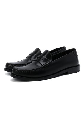 Женские кожаные пенни-лоферы SAINT LAURENT черного цвета по цене 51950 руб., арт. 670232/1VUVV | Фото 1 Женские кожаные пенни-лоферы SAINT LAURENT черного цвета, арт. 670232/1VUVV | Фото 1 (Каблук высота: Низкий; Материал внутренний: Натуральная кожа; Подошва: Плоская)