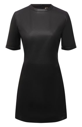 Женское кожаное платье SAINT LAURENT черного цвета по цене 257500 руб., арт. 672865/YC2ZZ | Фото 1 Женское кожаное платье SAINT LAURENT черного цвета, арт. 672865/YC2ZZ | Фото 1 (Длина Ж (юбки, платья, шорты): Мини; Материал подклада: Купро; Рукава: Короткие; Женское Кросс-КТ: Платье-одежда; Случай: Повседневный; Стили: Гранж; Материал внешний: Натуральная кожа)