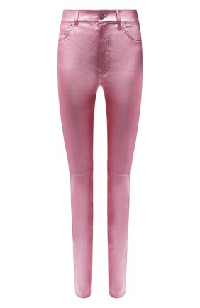 Женские кожаные брюки SAINT LAURENT розового цвета по цене 257500 руб., арт. 619744/YC2XG | Фото 1 Женские кожаные брюки SAINT LAURENT розового цвета, арт. 619744/YC2XG | Фото 1 (Материал подклада: Хлопок; Длина (брюки, джинсы): Стандартные; Женское Кросс-КТ: Брюки-одежда, Кожаные брюки; Силуэт Ж (брюки и джинсы): Узкие; Стили: Гламурный; Материал внешний: Натуральная кожа; Одежда: Одежда)