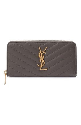Женские кожаный кошелек SAINT LAURENT серого цвета по цене 51950 руб., арт. 358094/B0W0J | Фото 1 Женские кожаный кошелек SAINT LAURENT серого цвета, арт. 358094/B0W0J | Фото 1