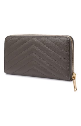 Женские кожаный кошелек SAINT LAURENT серого цвета по цене 51950 руб., арт. 358094/B0W0J | Фото 2 Женские кожаный кошелек SAINT LAURENT серого цвета, арт. 358094/B0W0J | Фото 2