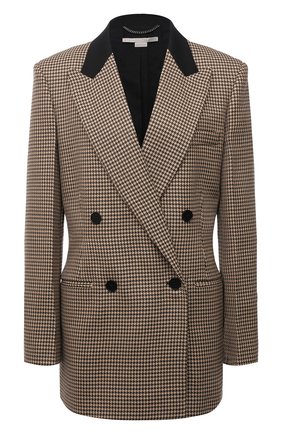 Женский шерстяной жакет STELLA MCCARTNEY коричневого цвета по цене 133000 руб., арт. 603885/SSA37 | Фото 1 Женский шерстяной жакет STELLA MCCARTNEY коричневого цвета, арт. 603885/SSA37 | Фото 1 (Материал подклада: Вискоза; Материал внешний: Шерсть; Женское Кросс-КТ: Жакет-одежда; 1-2-бортные: Двубортные; Случай: Повседневный; Стили: Кэжуэл; Рукава: Длинные; Длина (для топов): Удлиненные)