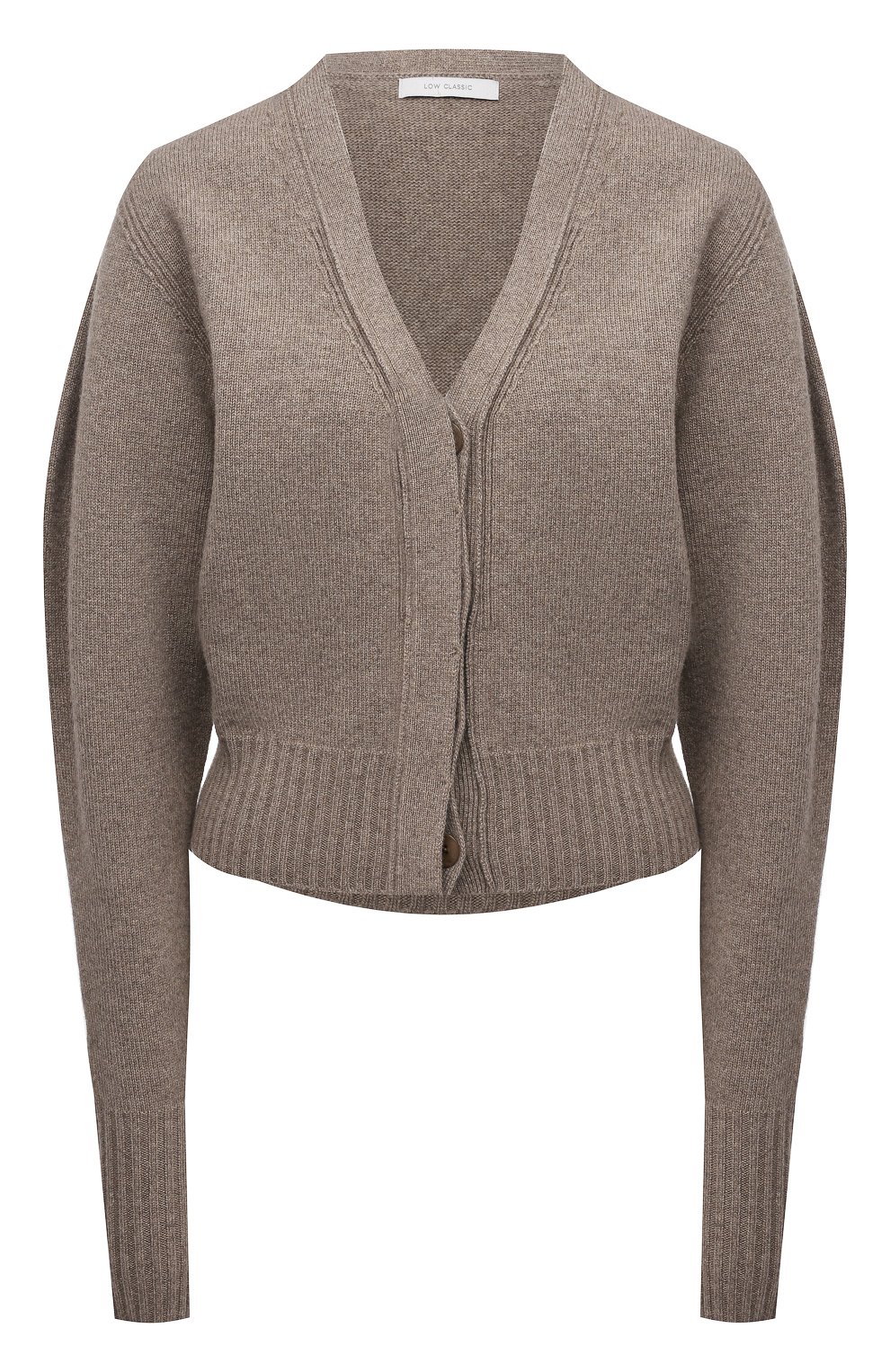 Женский кардиган из шерсти и кашемира LOW CLASSIC бежевого цвета, арт. L0W21FW_KN03LK | Фото 1 (Материал внешний: Шерсть; Рукава: Длинные; Длина (для топов): Стандартные; Женское Кросс-КТ: кардиган-трикотаж; Стили: Кэжуэл)